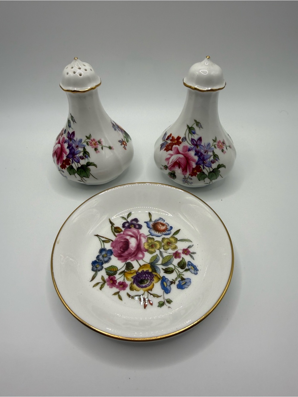 Vintage Royal Crown Derby Salt & Pepper Shaker Set